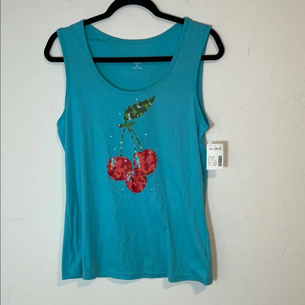 Fashion Bug XL Cherry Dot Sleepwear Cotton Polyester Tank Top (3/$25)